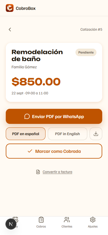 Envía por WhatsApp con un toque